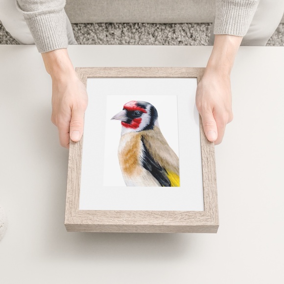 Watercolor Wall Art Goldfinch Bird Illustration Print Poster Unframed - Picture 9 of 9